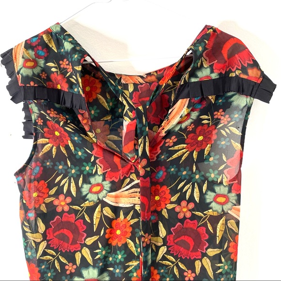 NWT Calvin Rucker Pleated Trim Blouse - Picture 9 of 11